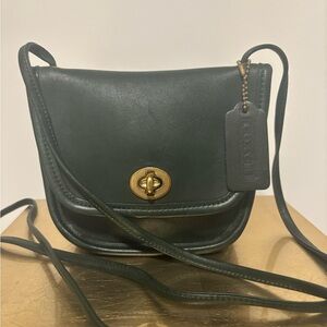 Vintage Coach Everett Bottle Green Crossbody Bag